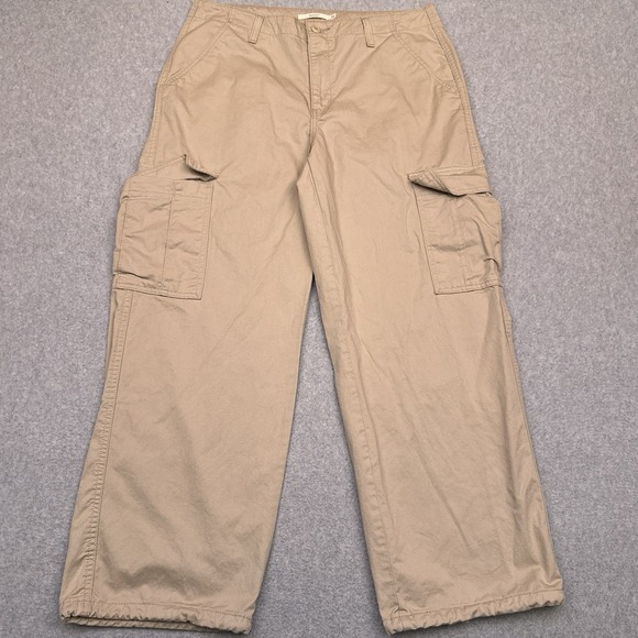 Levi's Pants - Levi's '94‎ Baggy Cargo Wide Leg Pants Women's 31 (33x29) Khaki Tie Hem Skater